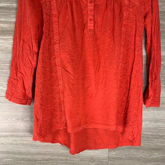 Women’s Lucky Brand Boho 1/4 Button Down Blouse - Picture 2 of 6